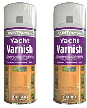 PNJB, All Purpose Yacht Varnish, Professional Gloss Finish Spray Wood Color Paint, Interior, and Exterior Surfaces, Fast Drying Sealer, Easy to Apply, Durable & Flexible Adhesion, 200ml, (2 Pcs)