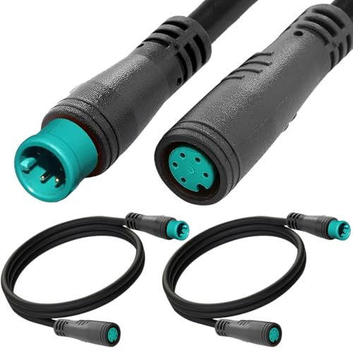 XiatiaosannEbike 5-stifts förlängningskabel, vattentätt uttag till kontakt elektrisk cykelkabel för ljus, växelsensor och broms i konverteringssats (2-pack)