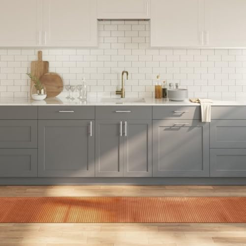 Homgoday Matta, bambumatta, halkfri, bambumatta, köksmatta, hallmatta, modern, bambumatta för vardagsrum, kök, hall, rektangulär brun, 60 x 400 cm, bambu