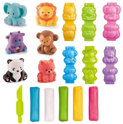 GmwyCzV 15 Pièces Pate à Modeler Sets, Animaux de la Forêt - Outils pour Plasticine, Outil Pétrissage Bricolage, Accessoires d'argile, Jouet Enfant 3 4 5 Ans, Cadeaux Créatifs pour Garçons et Filles