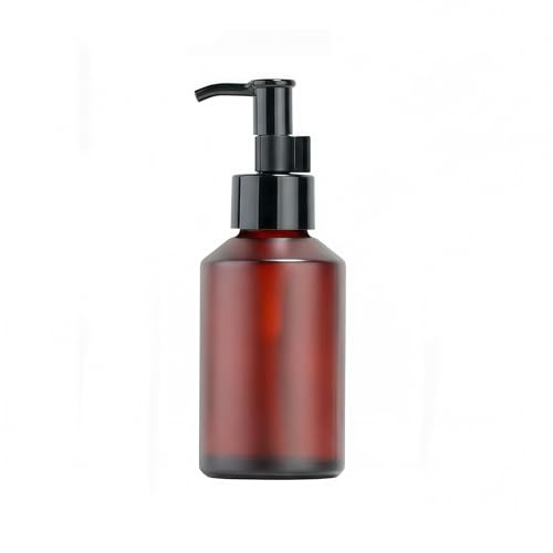 Bouteilles en verre dépoli rouge vin avec pompe noire rechargeable, distributeur de lotion, conteneurs de rangement pour shampooing, crème, articles de toilette - 120 ml