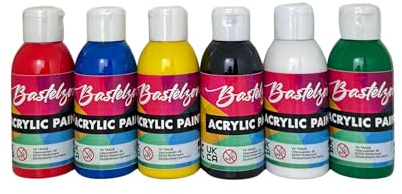 Pysselzon, färg-set. 4 färger per 100 ml. Akrylfärger för barn, vuxna och konstnärer. Lämplig för papper, duk, trä, sten, tyg, metall, pouring etc. 4 x 100 ml (uppsättning med 6 färger)