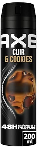 AXE - Déodorant Homme Spray - Cuir & Cookies - 48h non-stop frais - Parfum cuir et délicieux cookies - 200ml
