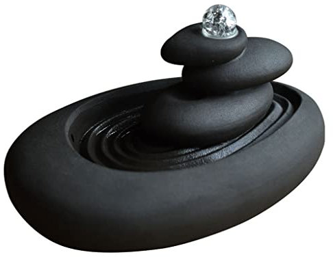 UQACHG Fontane da Tavolo Fontana da Tavolo Casual Fontana in Ceramica Zen A 3 Livelli Fontana in Pietra di Montagna Decorazione in Ceramica per La Casa Artigianato,