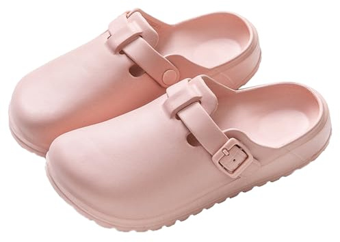 Zoccoli da infermiera con supporto per arco plantare, per donne e uomini, con fibbia regolabile antiscivolo, scarpe da lavoro da chef da giardino, pantofole antiscivolo, rosa, 37/38 EU