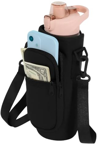 leruiyezs para Stanley Porta Borraccia Tracolla,Stanley Cup Borsa con Correa de Hombro Ajustable,NegroFunda Térmica para Quencher 40oz,Bolsa Porta Botella de Agua con Mosquetón para Viajes,Camping