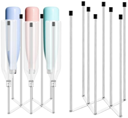 lemgyiamz Range Bouteille, Porte Bouteille, Êgouttoir, Égouttoir à Bouteilles d'eau Pliable et Télescopique, Pouvant Accueillir Jusqu'à 8 Tasses, Fabriqué en Acier Inoxydable de Qualité Alimentaire