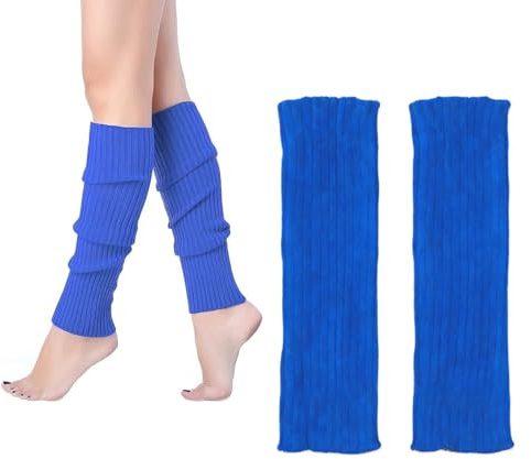 OIXYEY 1 Paio Perfetti Per Feste A Tema Anni '80 E '90 E Carnevali, Scaldamuscoli Sexy, Moderna Polpaccio Sottotuta, Danza Classica, Balletto (Blu Reale B)