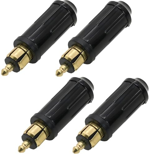 Encendedor de cigarrillos, 4 unidades, 12 – 24 V, enchufe universal, conector DIN europeo estándar para coche, camión, motocicleta, scooter, Atv (negro)