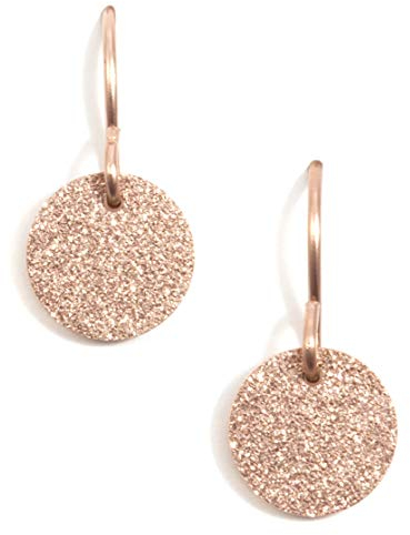 Happiness Boutique Damen Kleine Ohrringe Plättchen in Rosegold | Glitzernde Ohrhänger im Runden Design