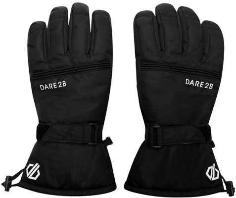 Dare 2b Veracity Waterproof & Breathable Insulated Ski & Snowboard Mitt with Gripped Palm and Thumb Gloves - Black, M
