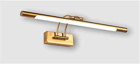 Applique a LED per illuminare quadri, specchi, murales, ecc., LED 12W stile tradizionale ed elegante, tonalità di luce calda 3000K, Oro invecchiato, completamente snodabile e girevole. 65 cm