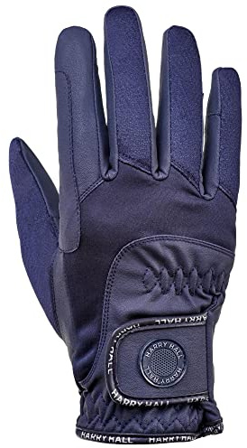 Harry Hall Fully Waterproof Horse Riding Gloves for Women & Men | Comfortable Easy Pull-On Equestrian Winter Autum Warm Gloves with Soft Brushed Lining Perfect for Wet Days | Navy Blue, Size: Small
