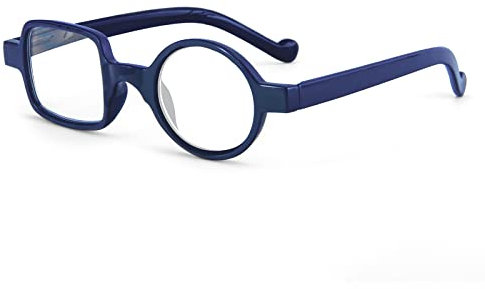 Kodilin Occhiali da Lettura Rotondi e Quadrati, Anti Luce Blu per Computer o Gaming, Cerniera a Molla, per Uomo e Donna - 1.0, 1.5, 2.0, 2.5, 3.0, 3.5 (Blu, 2.0)