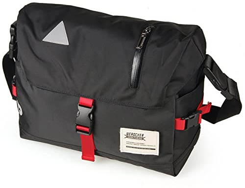 Klassisk kurirväska - hållbar, vattentålig liten messenger laptopväska för män kvinnor crossbody cykel skolväska meddelande, Svart, 11 x 16 inches