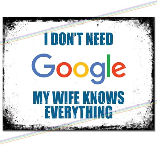 My Wife Knows Funny Metal Bar Sign Bar Accessories Home Pub Outdoor Garden Bar Wall Plaque Man Cave Father's Day Gift Metal Bar Signs Memorabilia bar sign 20cm x 15cm