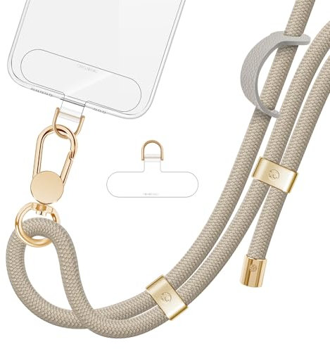 ROCONTRIP Phone Lanyard Crossbody Phone Strap Premium Neck Strap Adjustable Phones Lanyard with Upgrade Metal Buckle and 2 TPU Tether Tabs Compatible with Most Smartphones