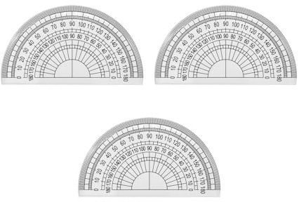 FUZVOL 3 PCS Plastic Protractors 180 Degree Protractor for Students Teachers Office School Drafting and Measuring Math Tool for Angle Measurement with Semicircle