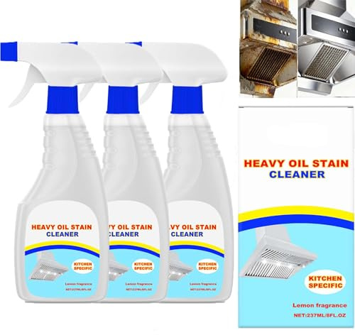 Détachant de taches d'huile polyvalent, nettoyant pour casseroles et poêles pour appareils électroménagers, hottes de cuisinière, élimine sans effort la graisse et la saleté tenaces, (3PCS)