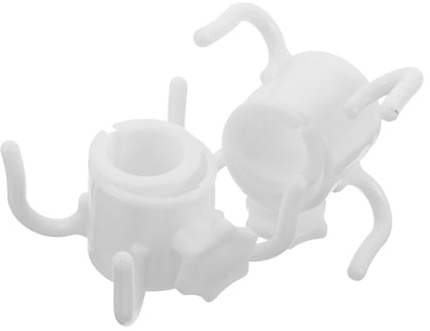 BIUDECO Lot de 2 Crochets pour Parasol de Plage Blanc Support Suspendre en Plastique 4 Crochets pour Serviettes Lunettes de Soleil Chapeaux et Paquet Accessoire Portable pour Parasol