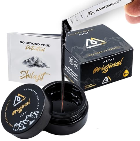 Mountaindrop Mumijo Shilajit Original 25g I traditionelle Nahrungsergänzung mit Fulvinsäure & Huminsäure aus dem Altai Gebirge I Ayurveda Supplement in Handarbeit geerntet & laborgeprüft