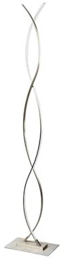 Lindby LED Stehlampe Metall mit Fußschalter, geschwungene Stehleuchte 138 cm, Standleuchte Wohnzimmer, Esszimmer, Schlafzimmer, Flur, Dekolampe Standlampe