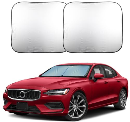 EcoNour 2 Piece Foldable Car Windshield Sun Shade, UV & Heat Protection