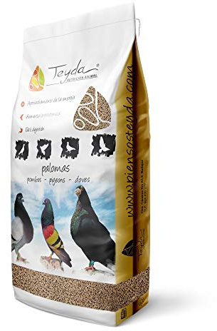 Teyda Pienso granulado para Palomas y Tórtolas de Todas Las Razas a Base de cerales Naturales 25Kg