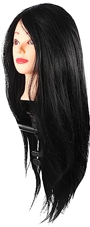 FRCOLOR Tête De Mannequin Pour Entraînement Coiffure Modèle De Pratique Cosmétologie Tête De Poupée Pour Stylisme De Cheveux Pratique Pour Étudiants Et Professionnels