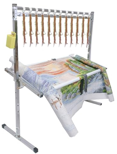 Stickständer Kreuzstich-Stickrahmen, verstellbarer Rahmen, Edelstahl, einfaches Haushalts-Kleinbett, geeignet für manuelles Nähen