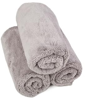 Kavalier ProClean Plush Perfection 600 Mikrofaser-Handtuch - Dicht 600 GSM - 41x41cm - Optimale Reinigung für Auto & Zuhause, 3er Set, Grau - Ideal für Detailarbeit & Polieren