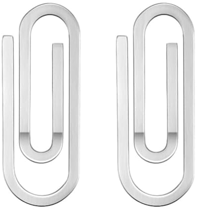 Bhina 2 Stücke Edelstahl Geldklammer für Herren Geldscheinklammer Deko Büroklammern Metall Briefklammern Kartenhalter Geldscheinklammer U-Form für Büro Schule Bill Karten Bargeld Dokument, Silber