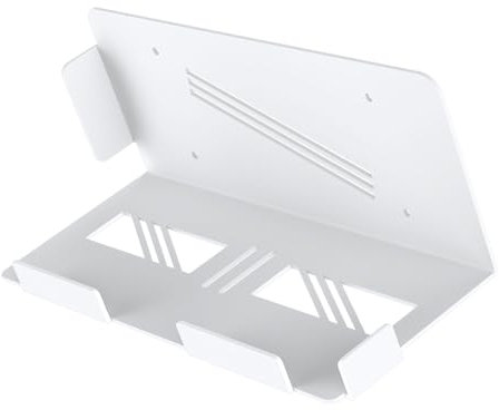 PS 5 Wall Mount Kit, Floating Metal Hidden Wall Mount Behind TV with Controller Holder and Headphone Hanger Stable Screw Fixing PS 5 Wall Bracket Holds Up to 33lbs Fits for Slim