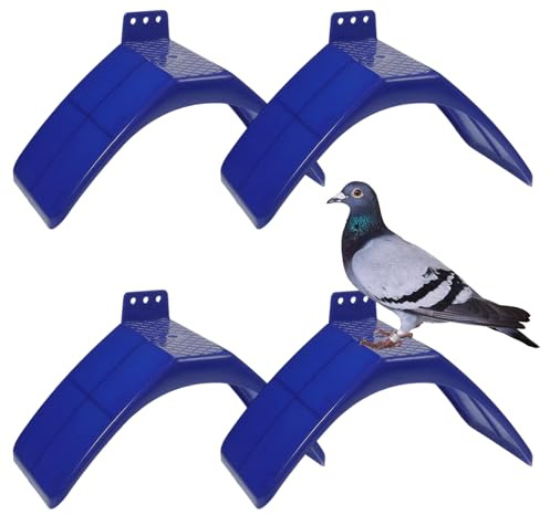 4 PCS Pigeons Rest Stand,Reusable Plastic Pigeon Perch,Non-slip Plastic Dove Support,Birdcage Accessories for Pigeon,Parrot and Other Birds,20 X 10 X 12 cm,Blue