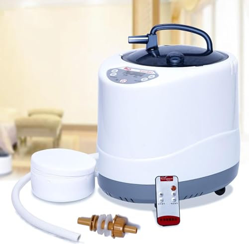 BXSUKEYOU Sauna Generator 2000W Portable Steamer Pot with Remote Control for Large Wooden Barrel Steam Sauna Rooms - Body Therapy Steamer with Timer Display