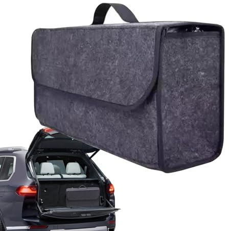 Kofferraum-Organizer Filz Auto Kofferraum Organizer Kofferraumtasche Auto Großes Fassungsvermögen Kofferraumtasche Toolbag Mit Antirutsch-Klett Elastisch Extra Stabile Für Limousine, LKW, Minivan