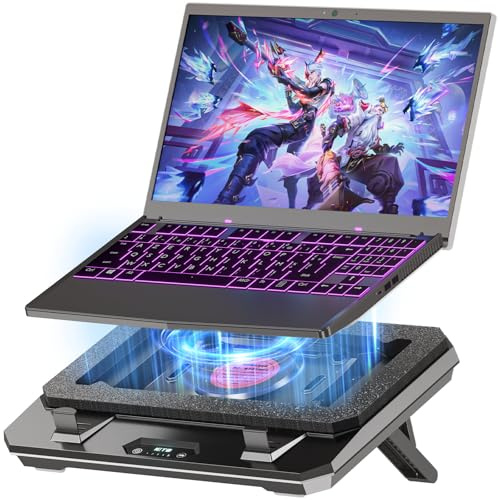 IETS GT300 Upgraded Laptop Cooling Pad with Adjustable Stand, Turbo Boosted Cooler for Rapid Cooling 10-17inch Gaming Laptop, Flexible Sealing Ring，Featuring Air Filtration and USB Hub