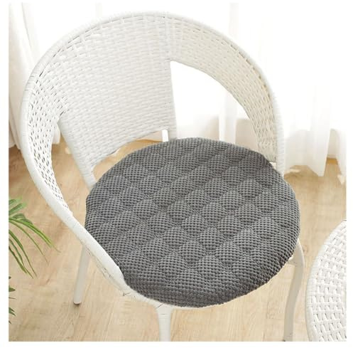 YYDSWTW Non Slip Round Chair Cushion Seat Stool Pad Washable Soft Removable Cover Upholstered for Barstool and Chairs gray. 15.6 in