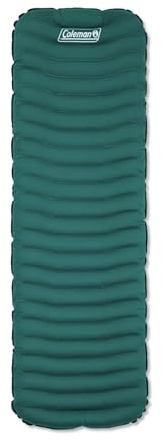 Coleman Inflatable Sleeping Pad Soft & Comfortable with Brushed Knit Surface, Easy Inflatation, Lightweight, Green