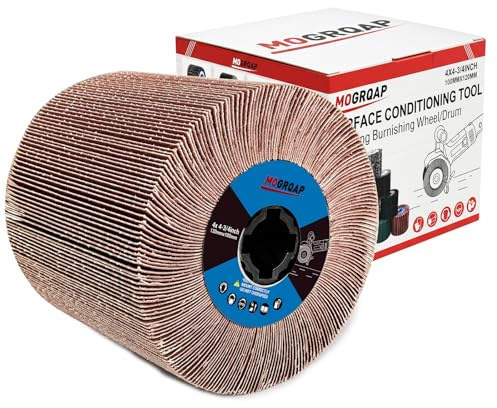 MOGRQAP Tambor de Pulido Grano 80 Cepillo Abrasivo con Solapa 120x100mm