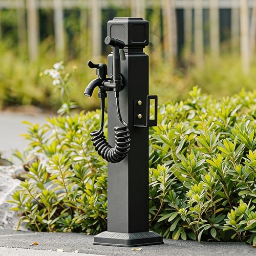 Vertical Garden Water Column, 60cm Outdoor Yard Hydrant with Faucet & Spray Gun, All-Season Decorative Water Fountain for Farm, Pasture, and Backyard Use