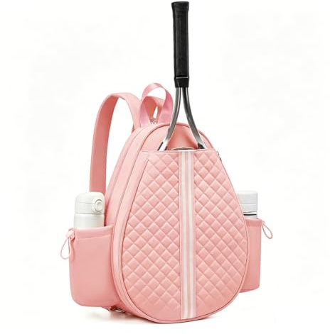 Tennisväska vattentålig quiltad tennissling crossbody ryggsäck med vattenflaskhållare unisex racketväska för tennis pickleball badminton racketball