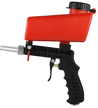 VALIANTOIN Gravity Feed Air Sand Blaster Gun - Hand Held Sand Blasting Spray Gun - Blast Abrasive Media, Soda, Bead, Walnut, Aluminum Oxide - Pneumatic