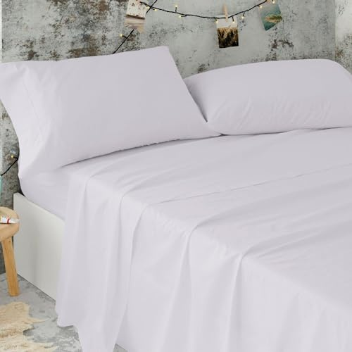 Burrito Blanco Sábanas de Hostelería | Sábanas 180x190/200 | Juego de Sábanas de Matrimonio | Ropa de Cama Algodón/Poliéster | Fácil Planchado | Color Gris | Disponible en Más Medidas