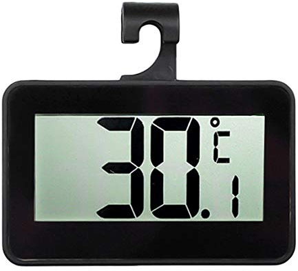 Meichoon Termometro Frigorifero Schermo Digitale Precisione Frigorifero Congelatore,Magnete Regolabile,Termometro Elettronico Impermeabile ad alta Precisione,Allarme Antigelo,UD05 Nero