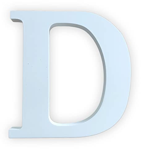 Holzbuchstabe weiß, ca. 20 cm, 1,8 cm Dicke, Buchstabe D