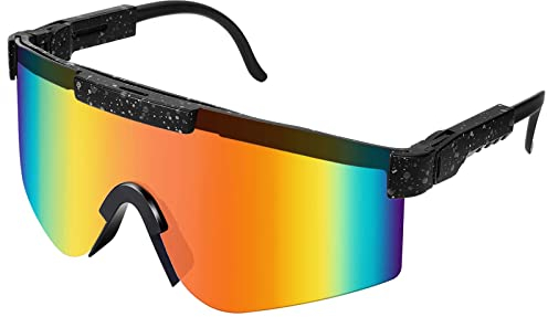 Fahrradbrille, Sport Sonnenbrille, Polarisierte Sportbrille für Herren Damen, Sportsonnenbrille Fahrrad Sonnenbrille TR90 Rahmen UV 400 Schutz,Schutzbrille für Outdooraktivitäten Radfahren Laufen Glof