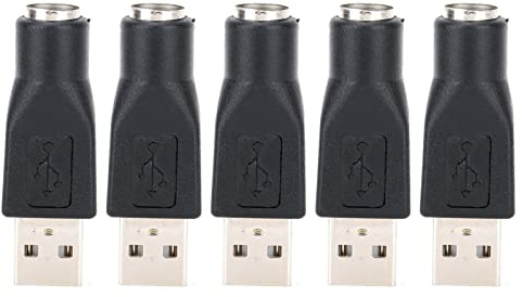 Acouto 5 UNIDS USB Macho a PS 2 Hembra Adaptador Convertidor para Teclado Ratón con Interfaz PS 2 P a Adaptador USB F P M Teclado USB Din5 Adaptador Hembra P a USB Convertidor 5 USB Macho