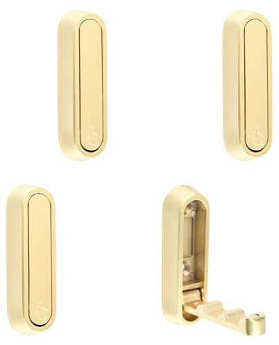 MOROBOR 4pcs Elliptical Folding Wall Hook Non-Slip Heavy Duty Foldable Coat Hook Zinc Alloy Wall Hanger for Hanging Coat Bags Backpack Towel(Brushed Copper)