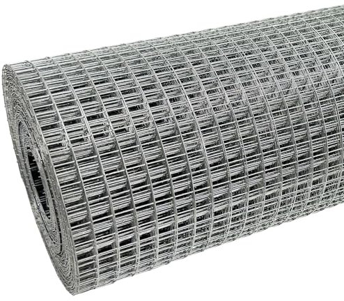 BOAOTX Wühlmausgitter 50cm x 10m, Volierendraht Maschenweite 6,3 mm, Drahtgitter Feinmaschig Verzinkt, Maschendraht als Wühlmausgitter für Hochbeet Hasendraht Kaninchendraht Hasengitter Mäusegitter